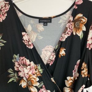 irene faux wrap brushed knit maxi dress